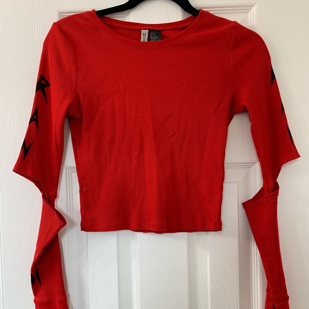 Red Cropped Long Sleeve